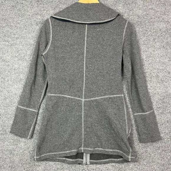 Prana Women's Gray Sephra Full Zip Wool Shawl Collar Jacket‎ Sz Small - Picture 2 of 8